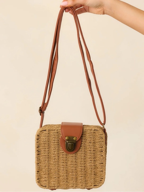 Handbags - Already There Natural Wicker Crossbody Bag